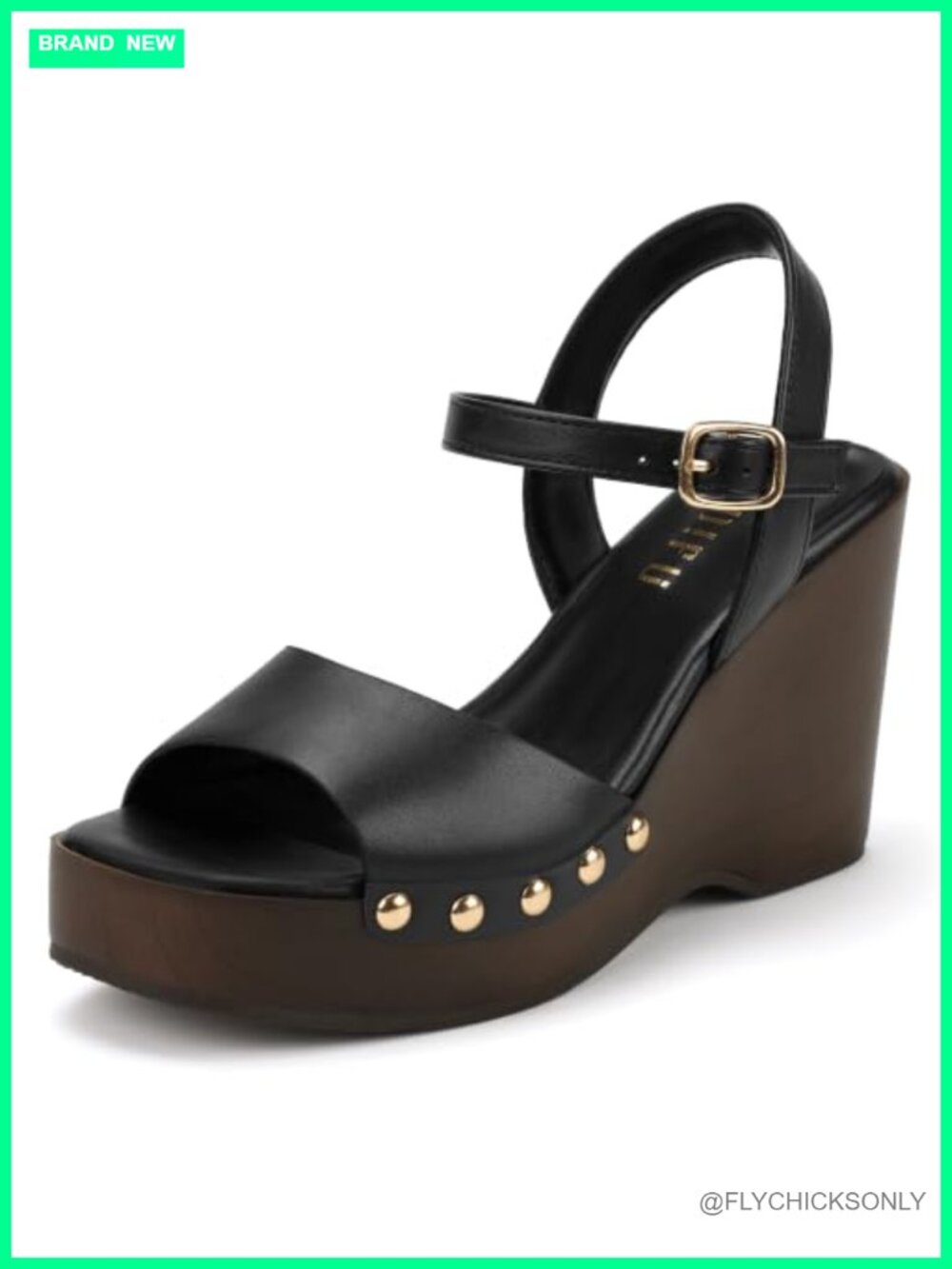 IDIFU Platform Wedge Sandals Square Open Toe Ankle Strap Summer Dressy Comfort